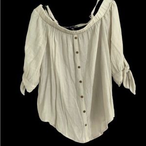 A.BYER Jr Off-Shoulder Top L Beige NWT